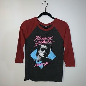 Graphic Baseball Tee - Michael Jackson
